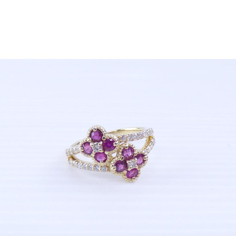 K18ルビーダイヤリングD0.36ct//ABランク/64