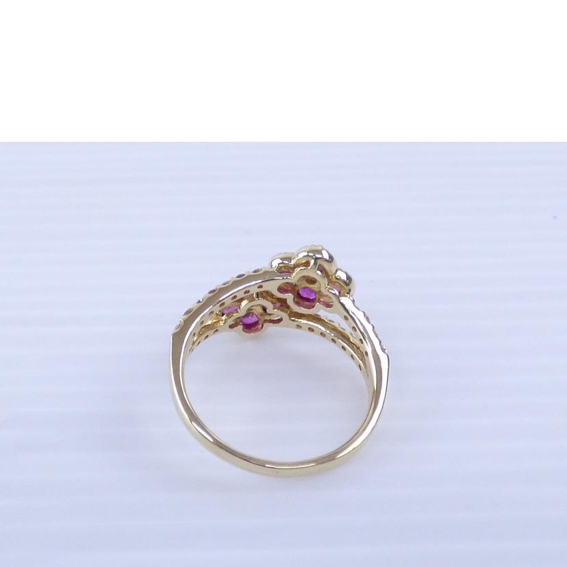 K18ルビーダイヤリングD0.36ct//ABランク/64