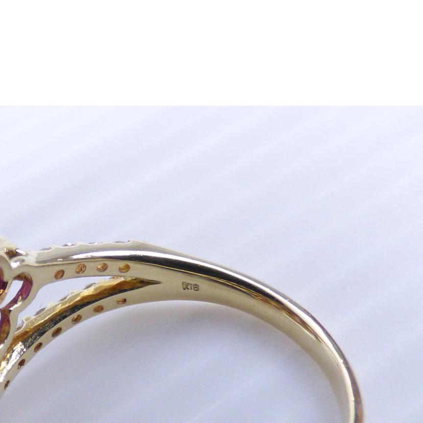K18ルビーダイヤリングD0.36ct//ABランク/64