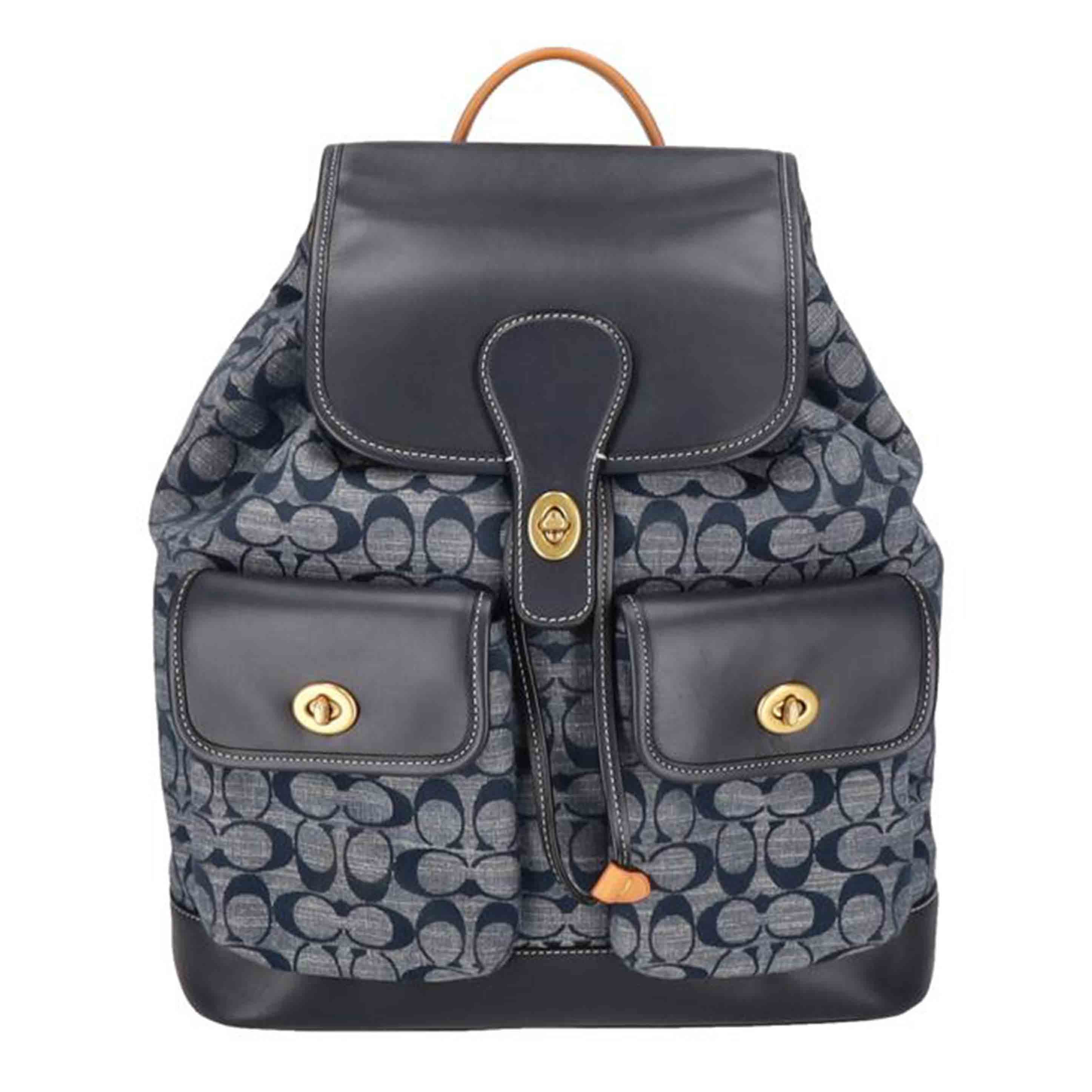 COACH シャンブレー カーフレザー シグネチャー ヘリテージ