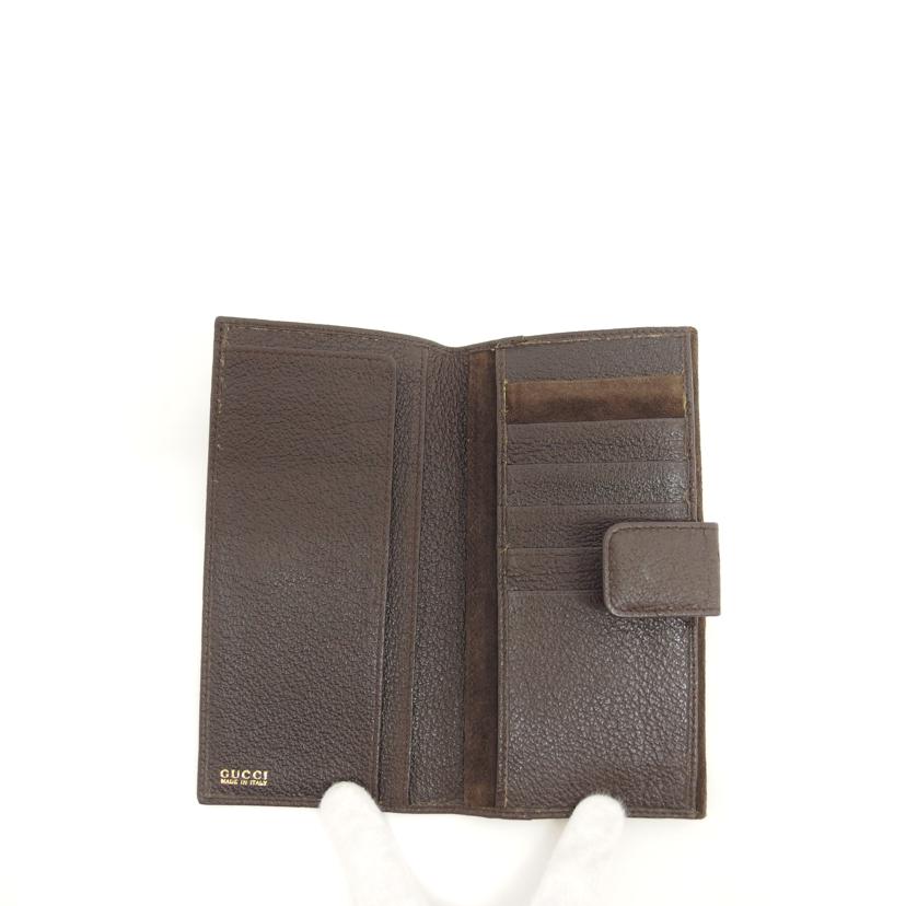 GUCCI グッチ/バンブー/Wホック二つ折り長財布/ブラウン/035・1137//186***/ABランク/04