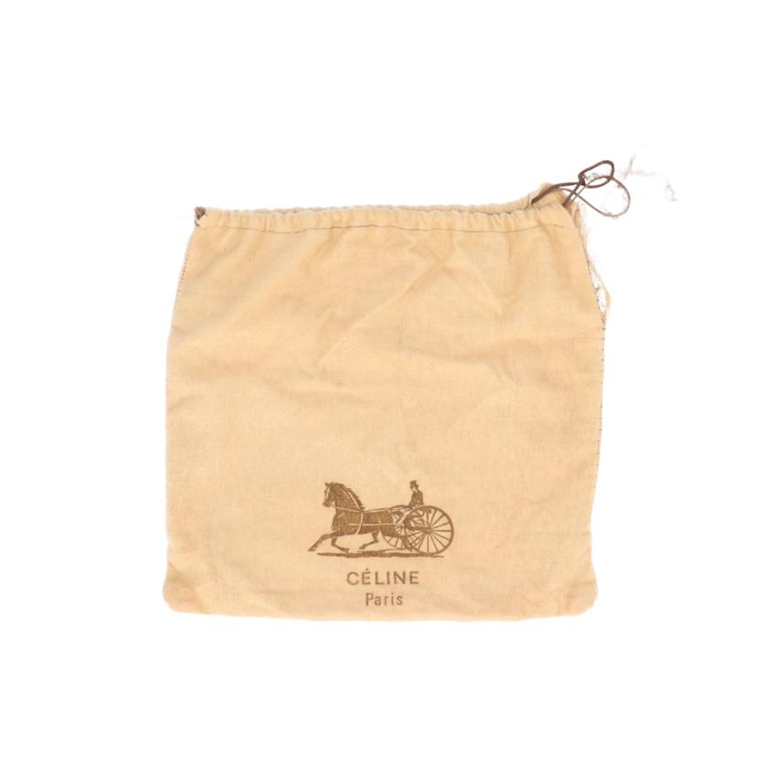 CELINE/馬車金具バックルフラップレザーショルダー/茶 //ABランク/24