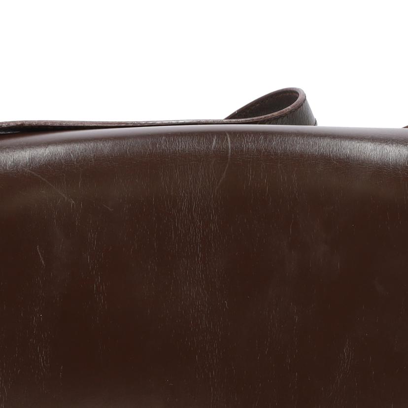 CELINE/馬車金具バックルフラップレザーショルダー/茶 //ABランク/24