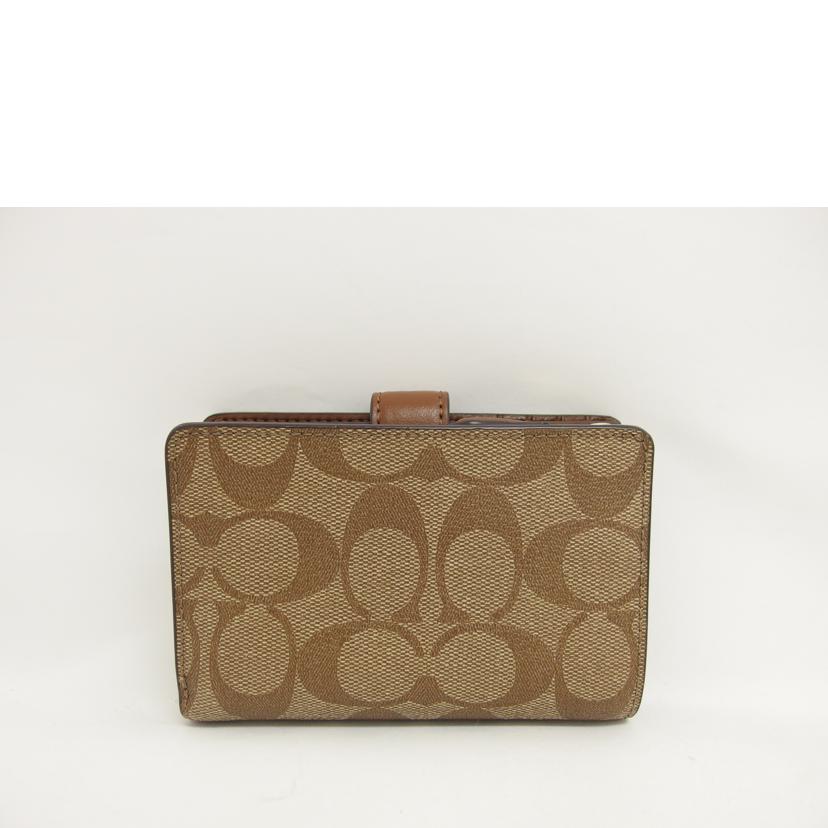 COACH コーチ/シグネチャー/二つ折りコンパクト財布/ブラウン/F23553//E19**/Aランク/04