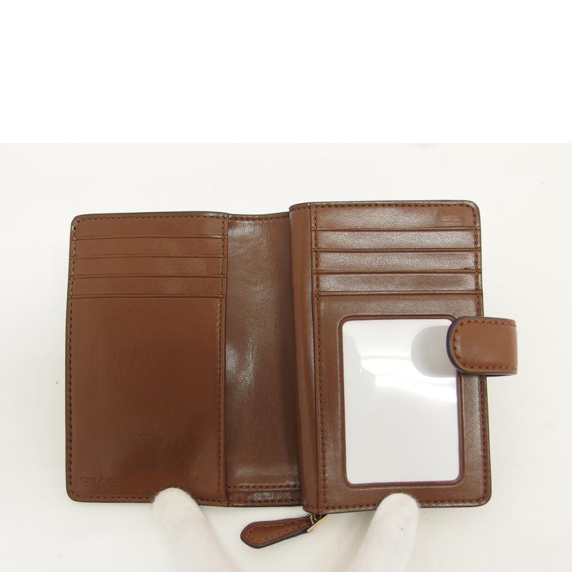 COACH コーチ/シグネチャー/二つ折りコンパクト財布/ブラウン/F23553//E19**/Aランク/04