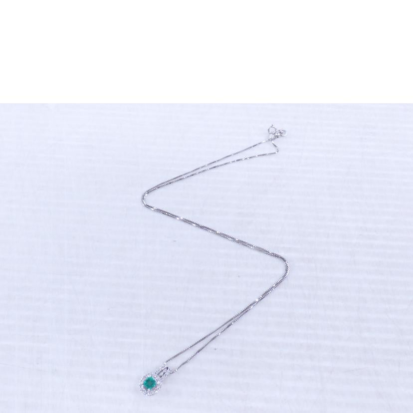 PT900/750エメラルドダイヤネックレスE0.43/D0.38ct//ABランク/64