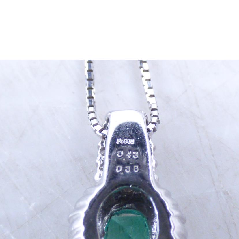 PT900/750エメラルドダイヤネックレスE0.43/D0.38ct//ABランク/64