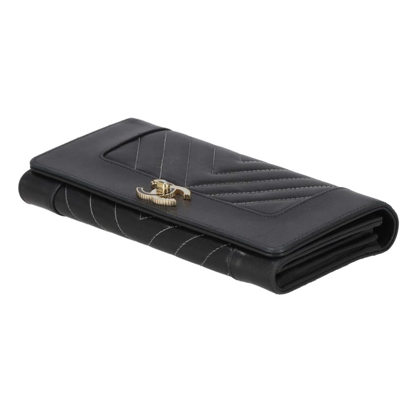 CHANEL シャネル/マドモアゼル/ラムレザーフラップウォレット/A80971//275*****/ABランク/91