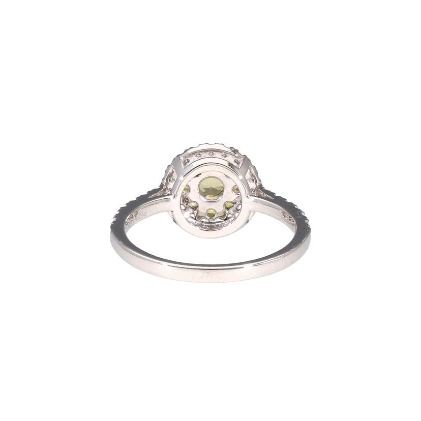 PT900イエローサファイアダイヤリング0.63/D0.44ct//Aランク/64