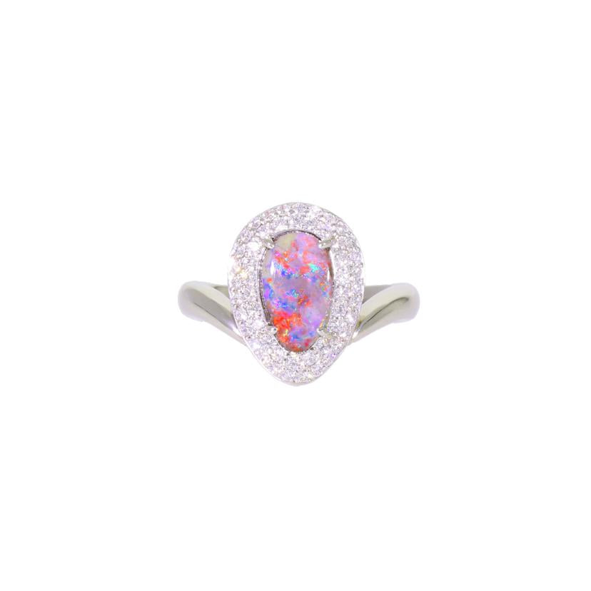 Pt900ボルダーオパールダイヤリング1.17/D0.37ct//Aランク/59