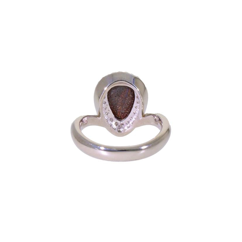 Pt900ボルダーオパールダイヤリング1.17/D0.37ct//Aランク/59