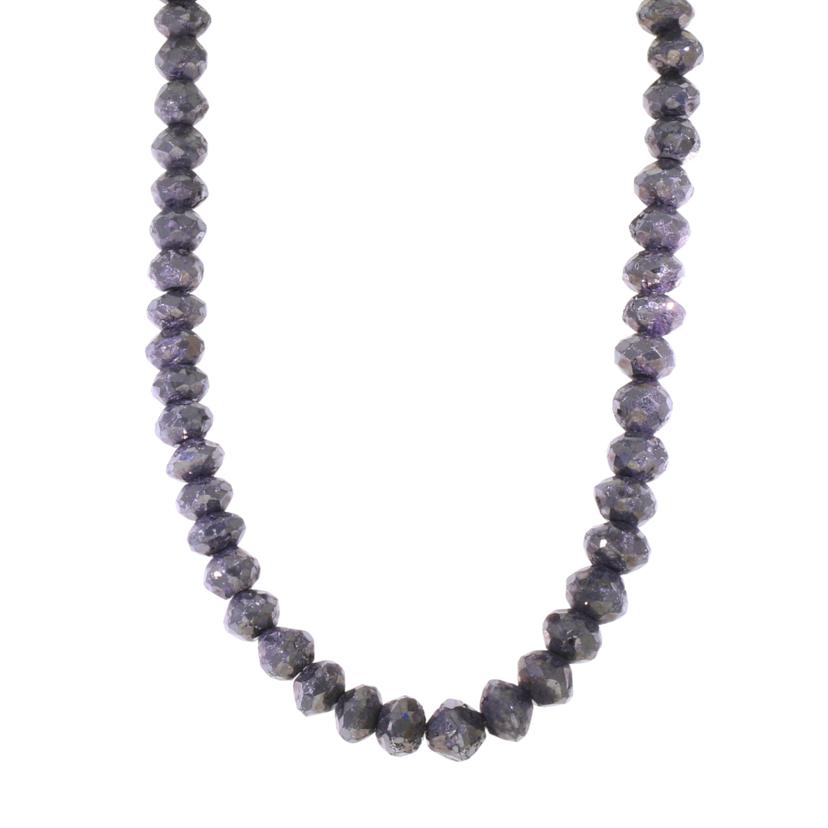 /◎K14WGブラックダイヤネックレス50.00ct //Aランク/59