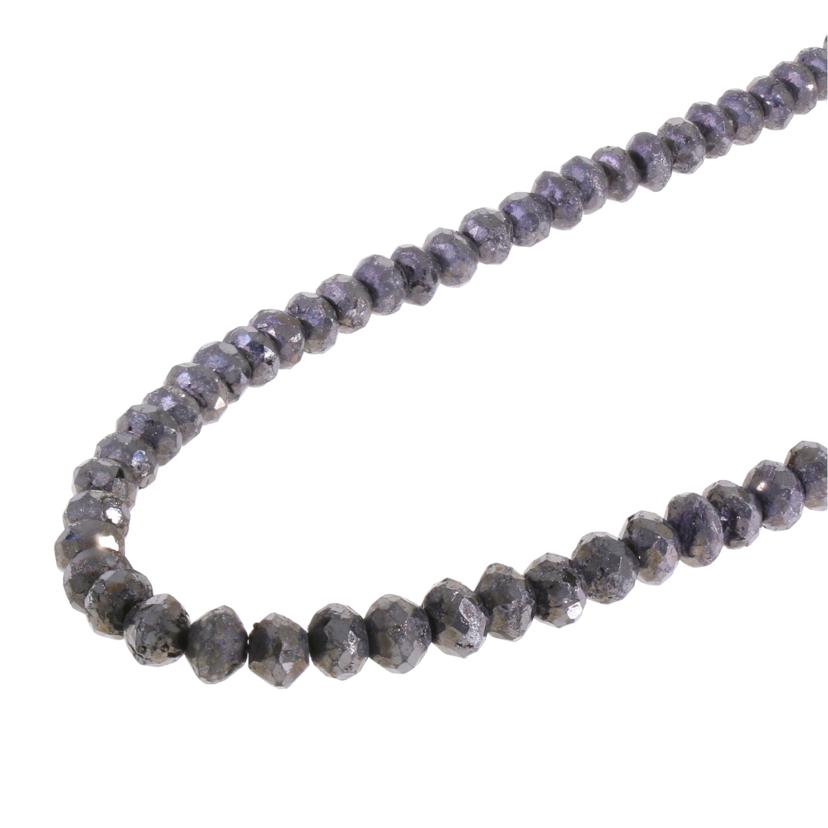 /◎K14WGブラックダイヤネックレス50.00ct //Aランク/59