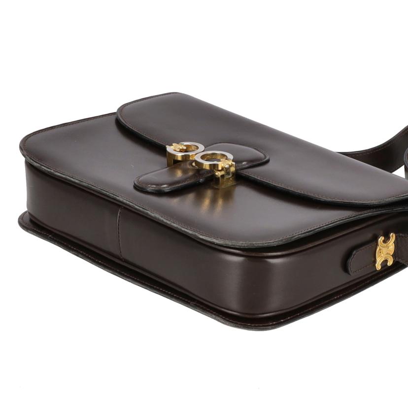 CELINE セリーヌ/ヴィンンテージ/マカダムバックルレザーフラップショルダー //ABランク/24