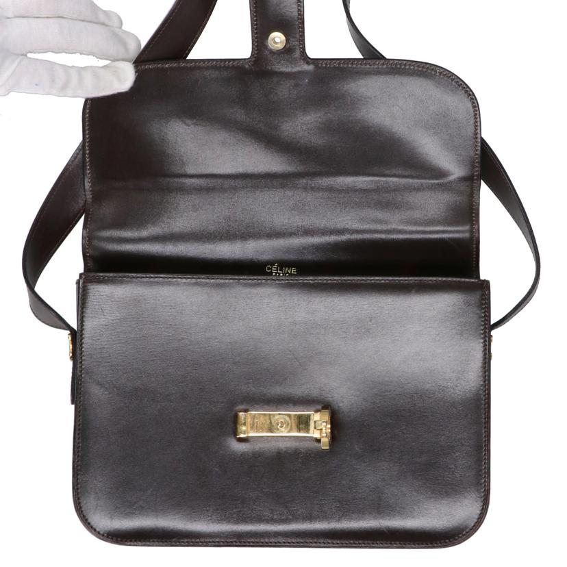 CELINE セリーヌ/ヴィンンテージ/マカダムバックルレザーフラップショルダー //ABランク/24