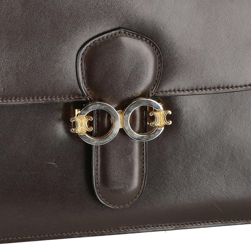 CELINE セリーヌ/ヴィンンテージ/マカダムバックルレザーフラップショルダー //ABランク/24