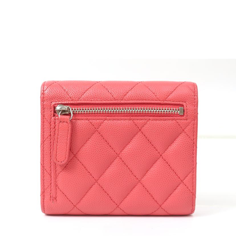 CHANEL シャネル/キャビアスキン 二つ折り財布 ピンク//ABランク/65