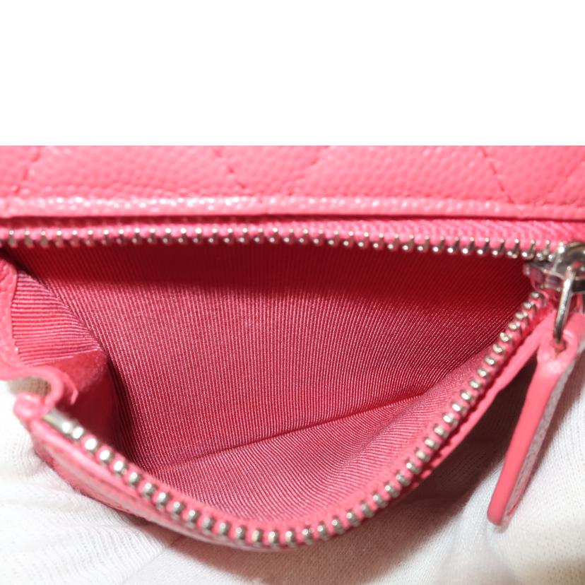 CHANEL シャネル/キャビアスキン 二つ折り財布 ピンク//ABランク/65
