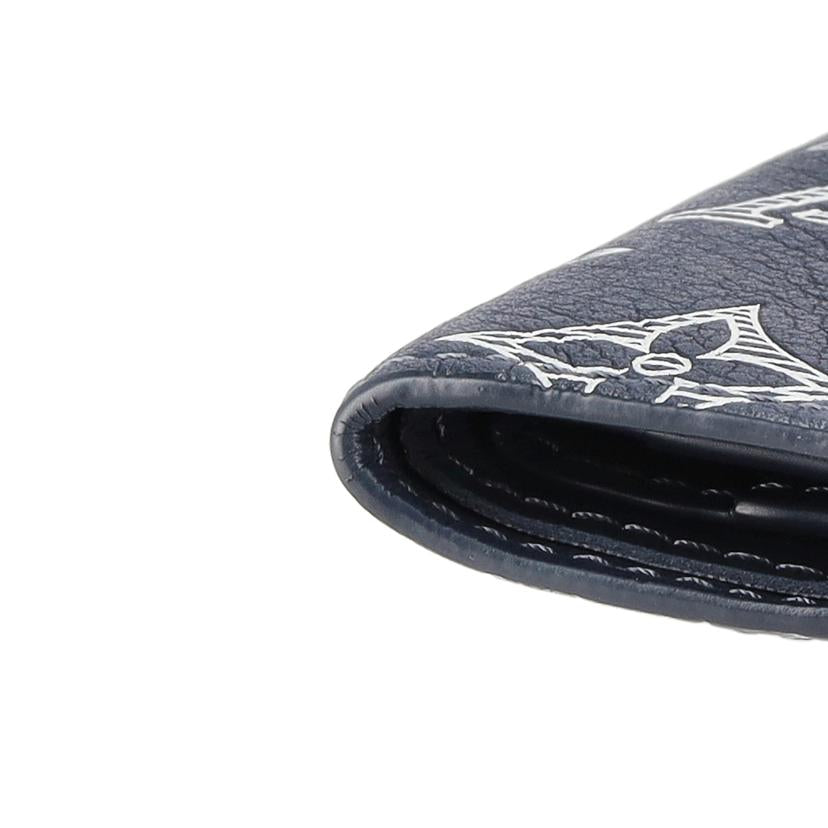 LV ルイヴィトン/ポルトフォイユ・ミュルティプル/モノグラムシャドウ/インクブルー/ホワイト/M83379//RFI*/Aランク/75