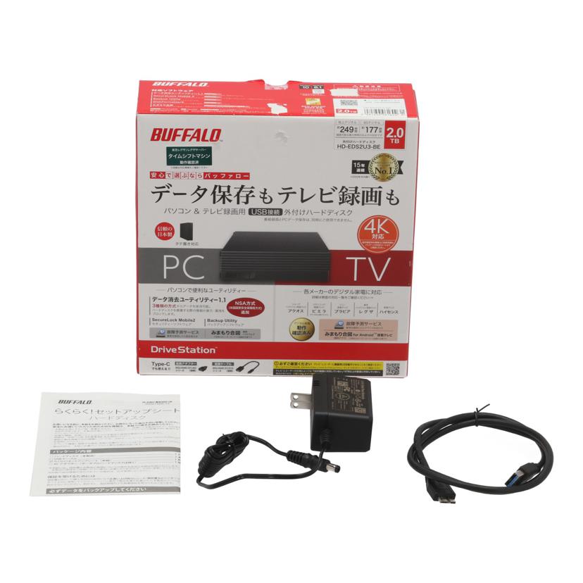 BUFFALO バッファロー /外付けHDD 2TB/HD-EDS2U3-BE//10616050626960/Bランク/78