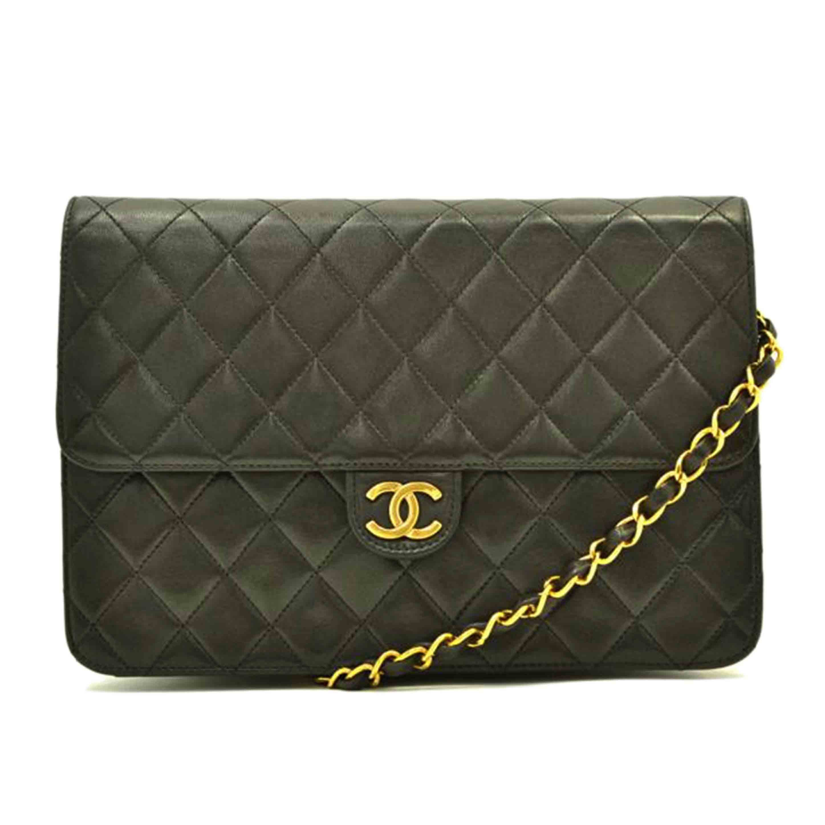 CHANEL シャネル/ヴィンテージ/マトラッセ/プッシュロックラムチェーンショルダー //341****/Bランク/75