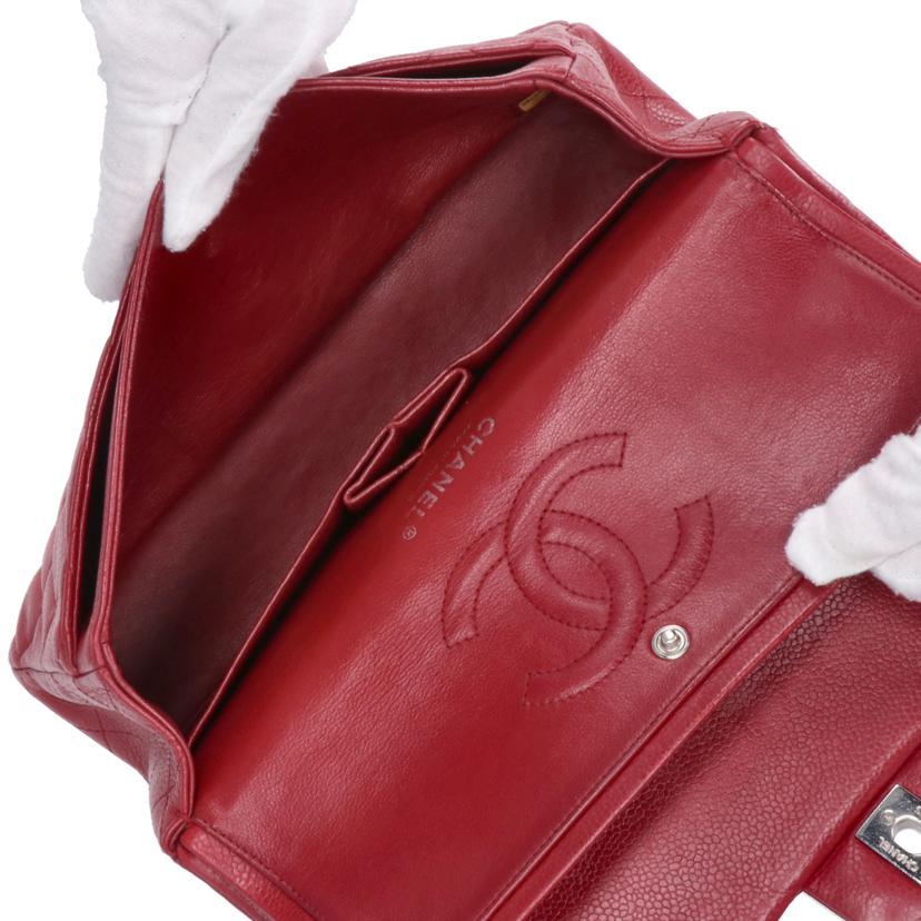 CHANEL シャネル/マトラッセ/キャビアスキンWフラップチェーンショルダー/レッド/A01112//169*****/ABランク/75