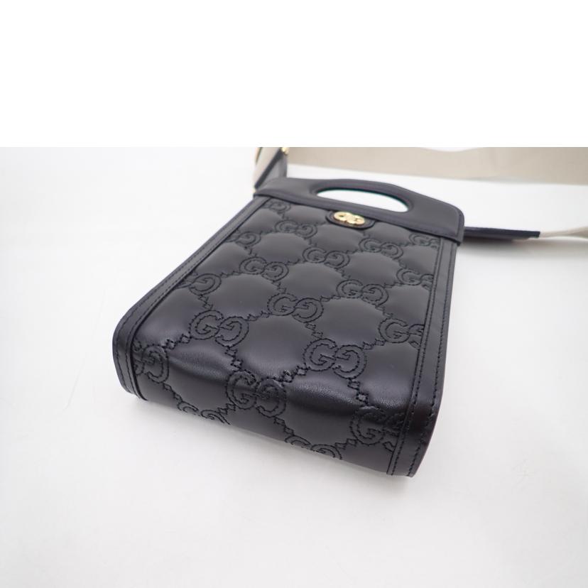 GUCCI グッチ/GGマトラッセミニトップハンドルショルダー/ブラック/723776//524***/SAランク/69