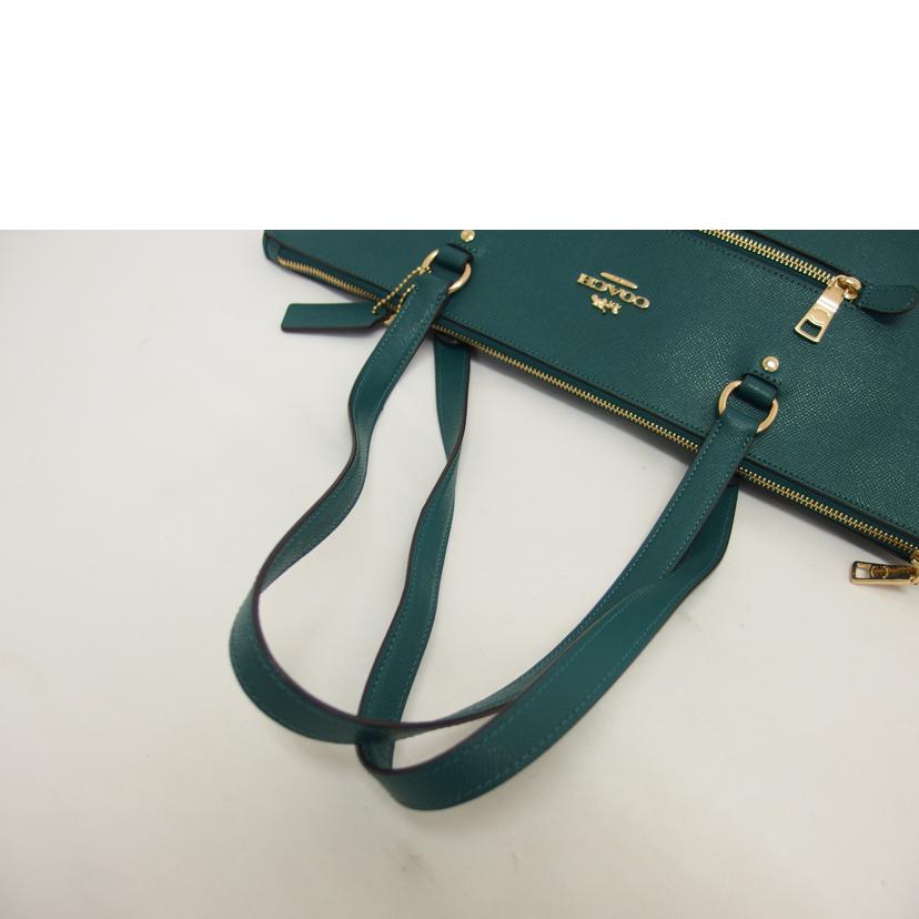 COACH コーチ/レザートートバッグ/グリーン/F79608//H19**/Aランク/04