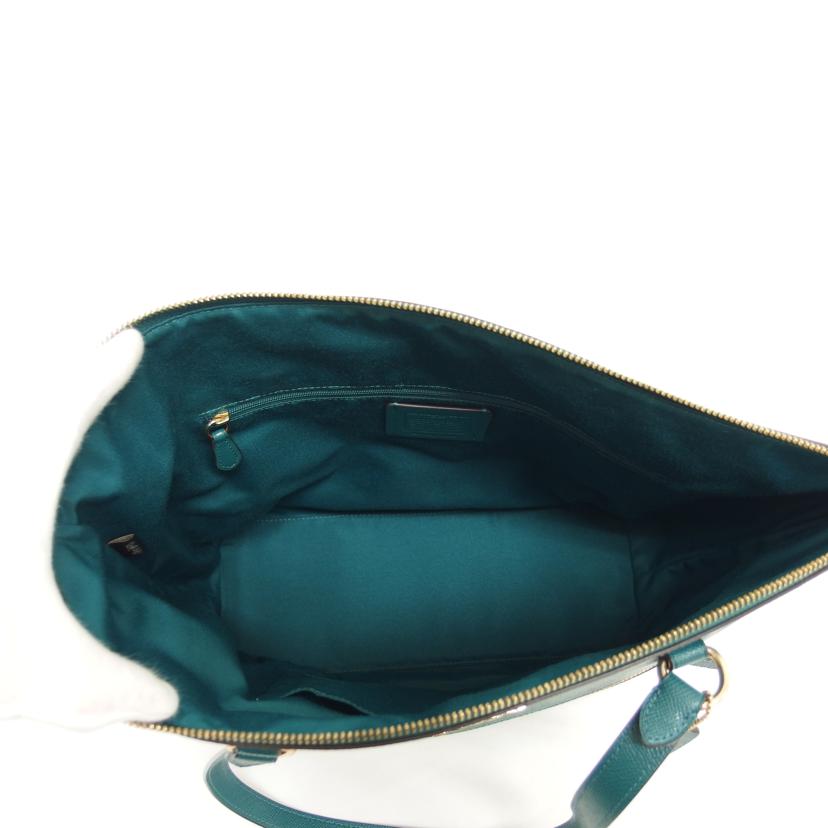 COACH コーチ/レザートートバッグ/グリーン/F79608//H19**/Aランク/04