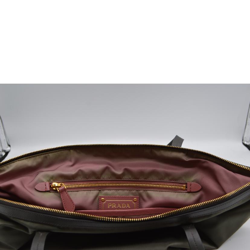 PRADA プラダ/テストーナイロンレザートート/カーキー//165/Bランク/89