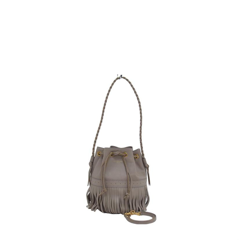 J&M DAVIDSON ジェイアンドエム デヴィットソン/フリンジ/レザー巾着ショルダーバッグ/グレージュ//ABランク/04