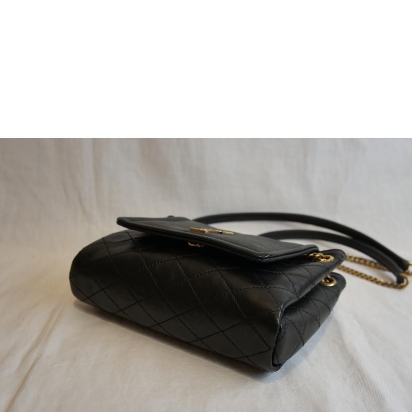 SAINT LAURENT サンローラン/レザーミニチェーンショルダーブラックゴールド金具/672738//Aランク/92