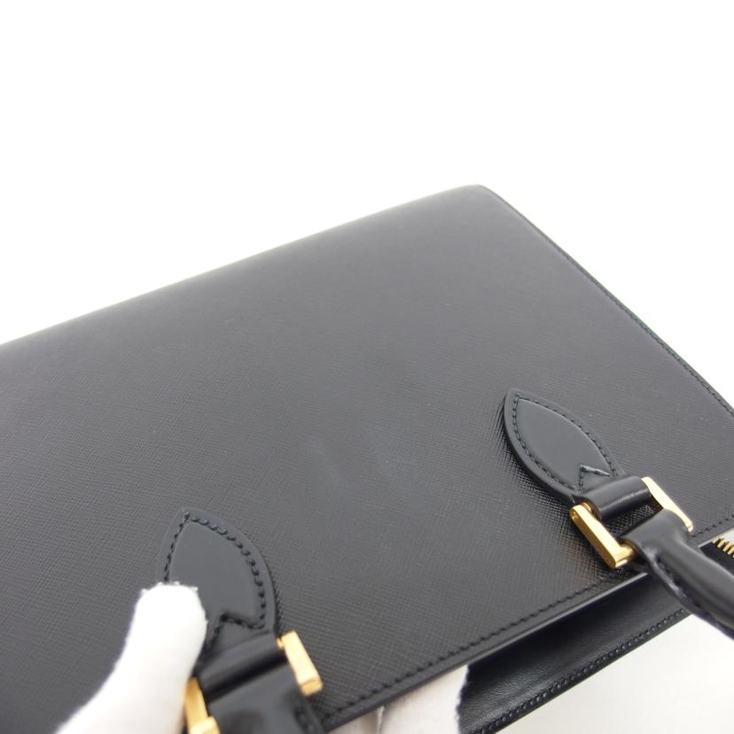 PRADA プラダ/サフィアーノ2WAYショルダーバッグ/ブラック/1BA113//158/Aランク/04