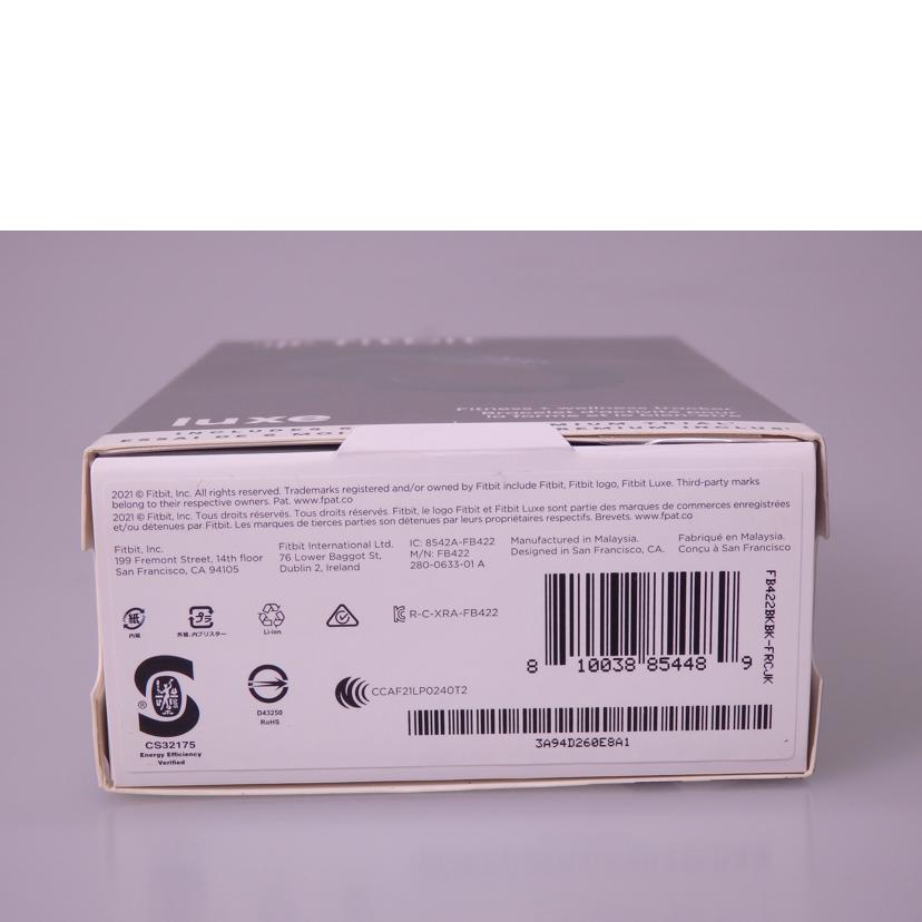 Fitbit フィットビット/Fitbit Luxe、Black/Black/8542A-FB422//Aランク/76