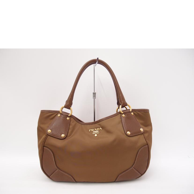 PRADA プラダ/ナイロン×レザートート/ブラウン/BR4635//173/ABランク/69
