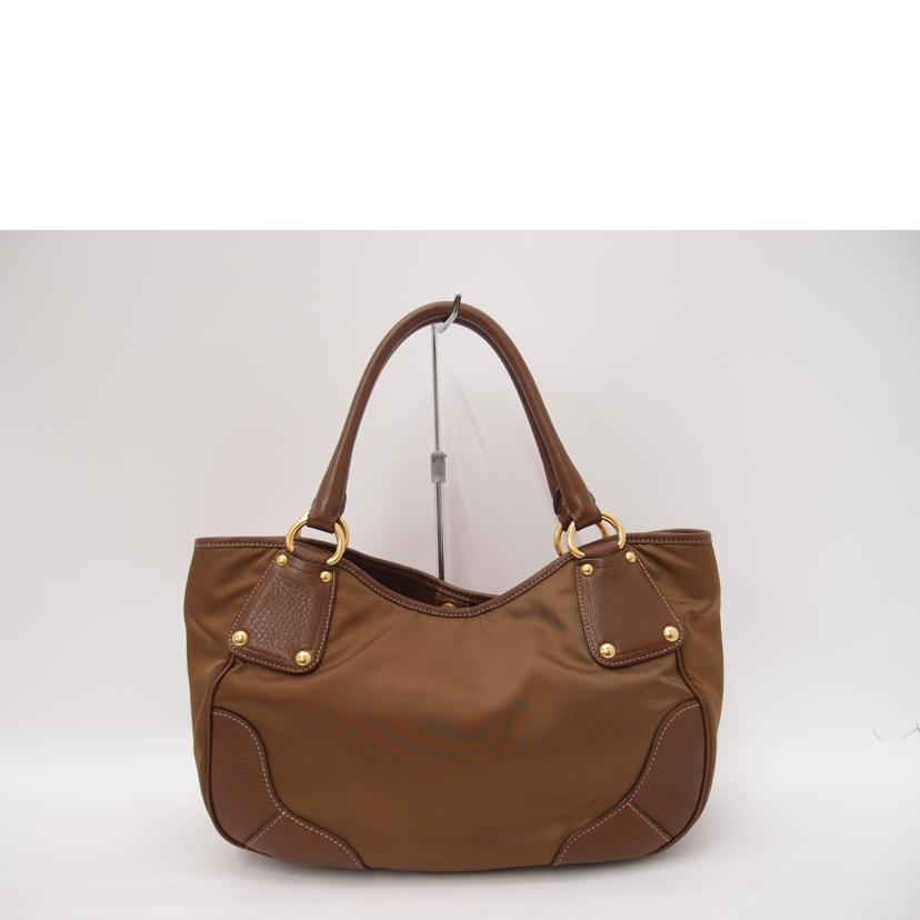 PRADA プラダ/ナイロン×レザートート/ブラウン/BR4635//173/ABランク/69