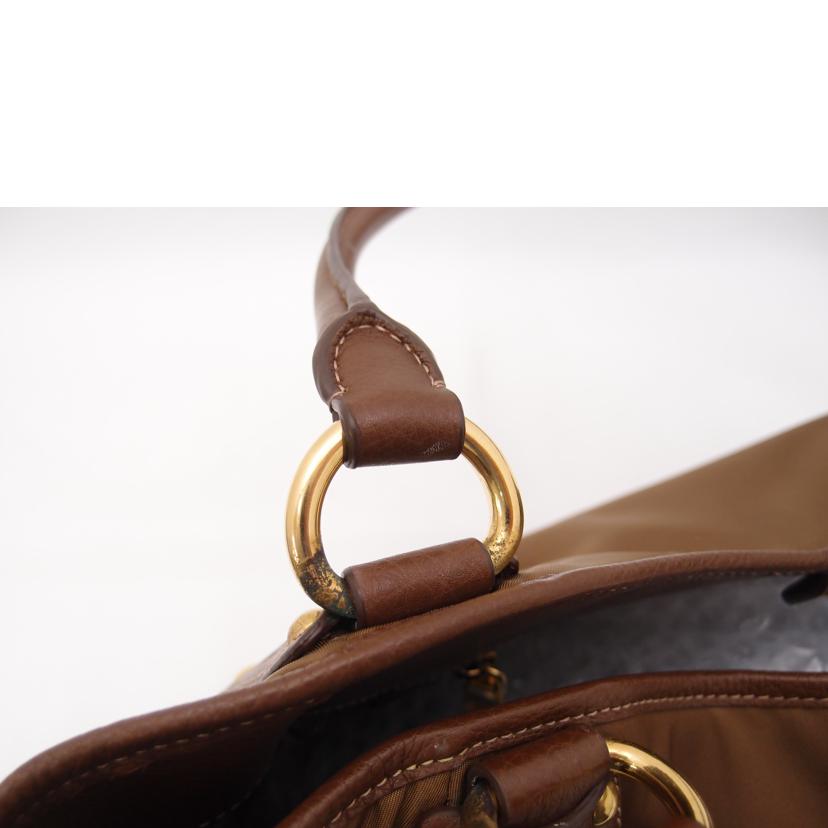 PRADA プラダ/ナイロン×レザートート/ブラウン/BR4635//173/ABランク/69