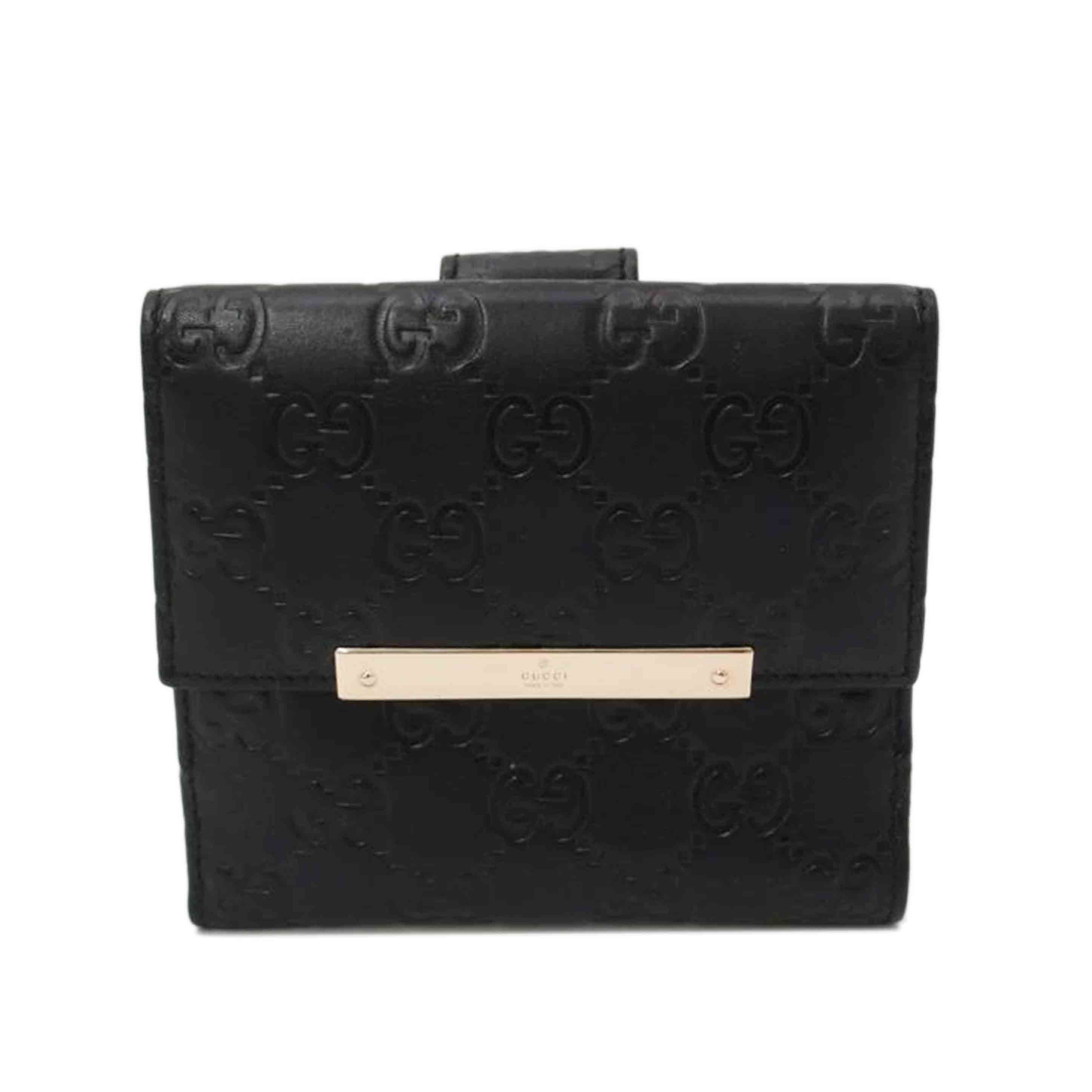 GUCCI グッチ/グッチシマWホック財布/ブラック/112664//478***/Aランク/69