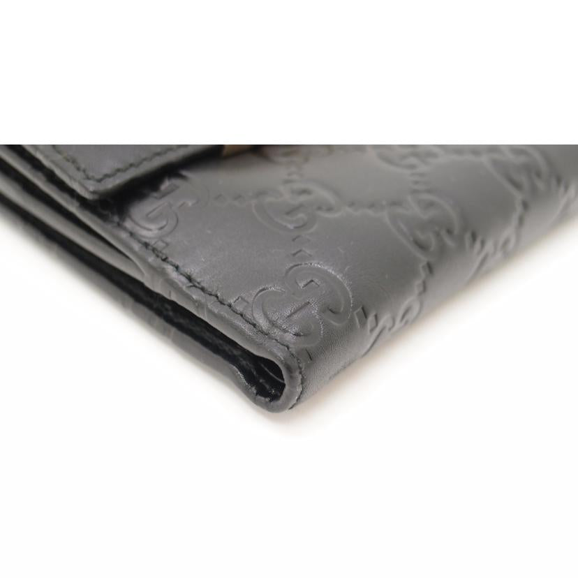 GUCCI グッチ/グッチシマWホック財布/ブラック/112664//478***/Aランク/69