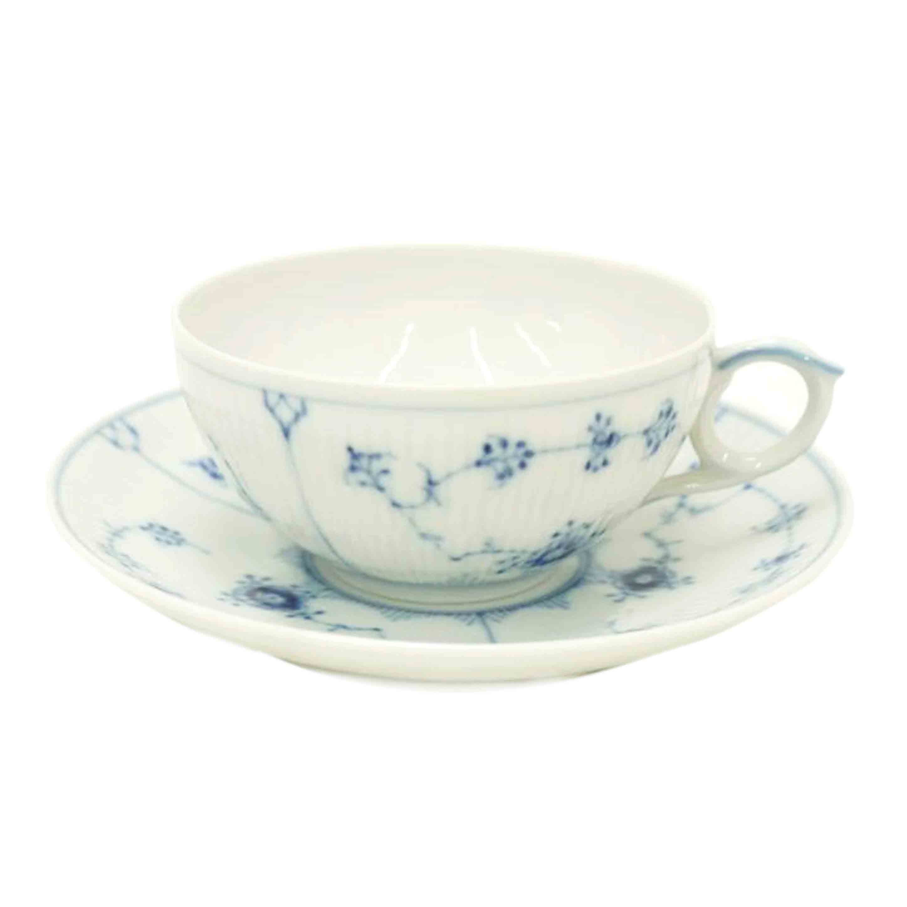 ROYAL COPENHAGEN ロイヤルコペンハーゲン/ブルーフルーテッド プレイン ティーカップ&ソーサー//Sランク/69