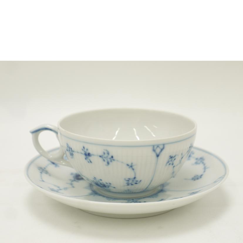 ROYAL COPENHAGEN ロイヤルコペンハーゲン/ブルーフルーテッド プレイン ティーカップ&ソーサー//Sランク/69