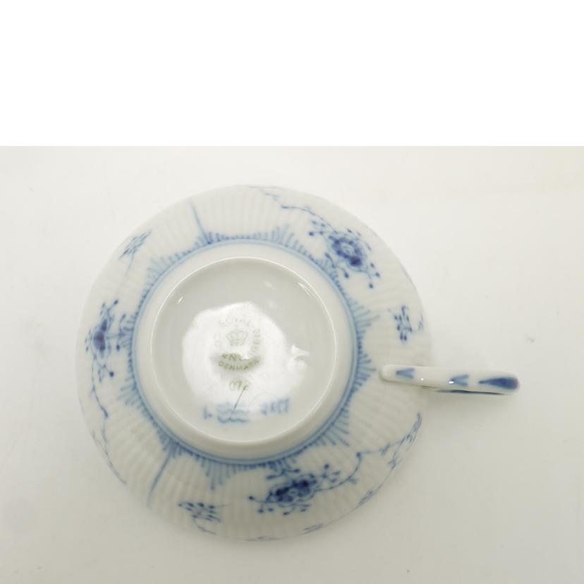 ROYAL COPENHAGEN ロイヤルコペンハーゲン/ブルーフルーテッド プレイン ティーカップ&ソーサー//Sランク/69