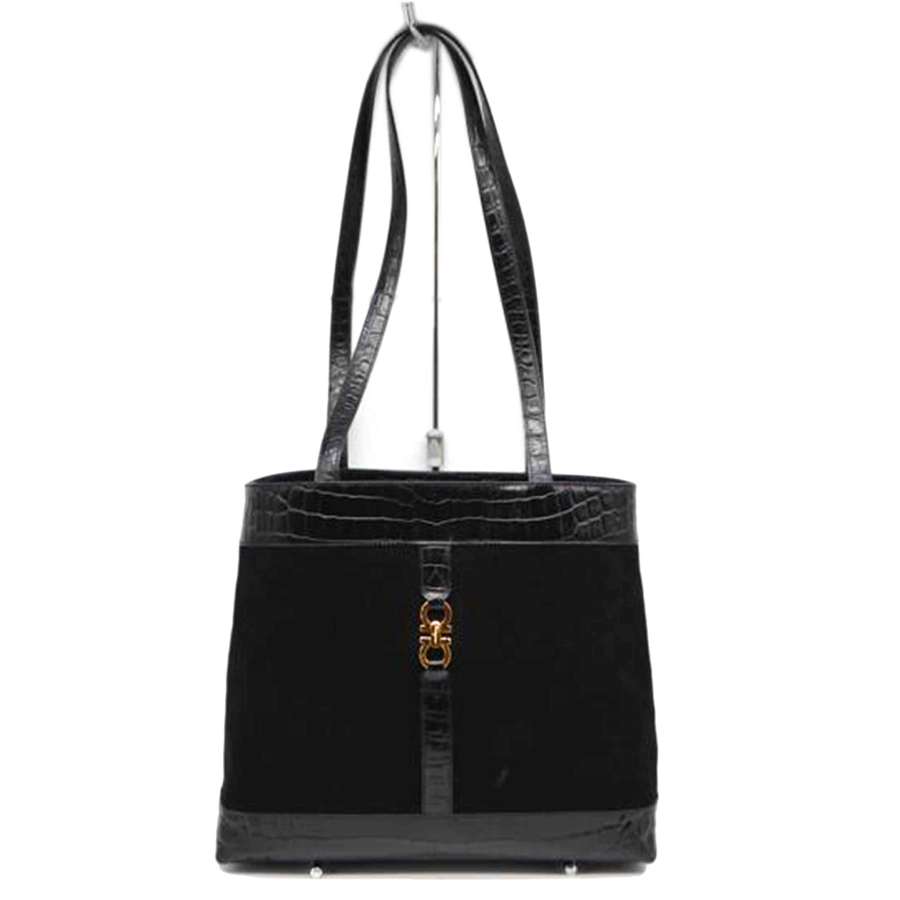 Ferragamo フェラガモ/ガンチーニスェードエンボスクロコレザートート/EA-217699//ABランク/89