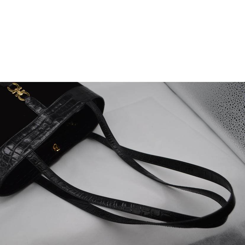 Ferragamo フェラガモ/ガンチーニスェードエンボスクロコレザートート/EA-217699//ABランク/89