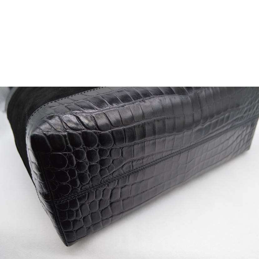 Ferragamo フェラガモ/ガンチーニスェードエンボスクロコレザートート/EA-217699//ABランク/89