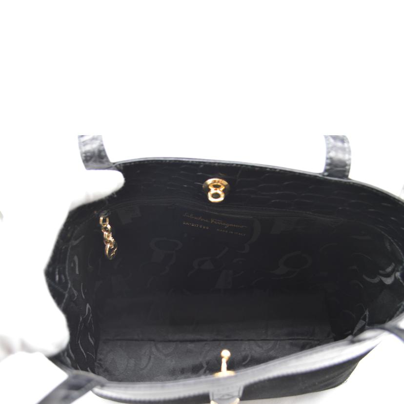 Ferragamo フェラガモ/ガンチーニスェードエンボスクロコレザートート/EA-217699//ABランク/89