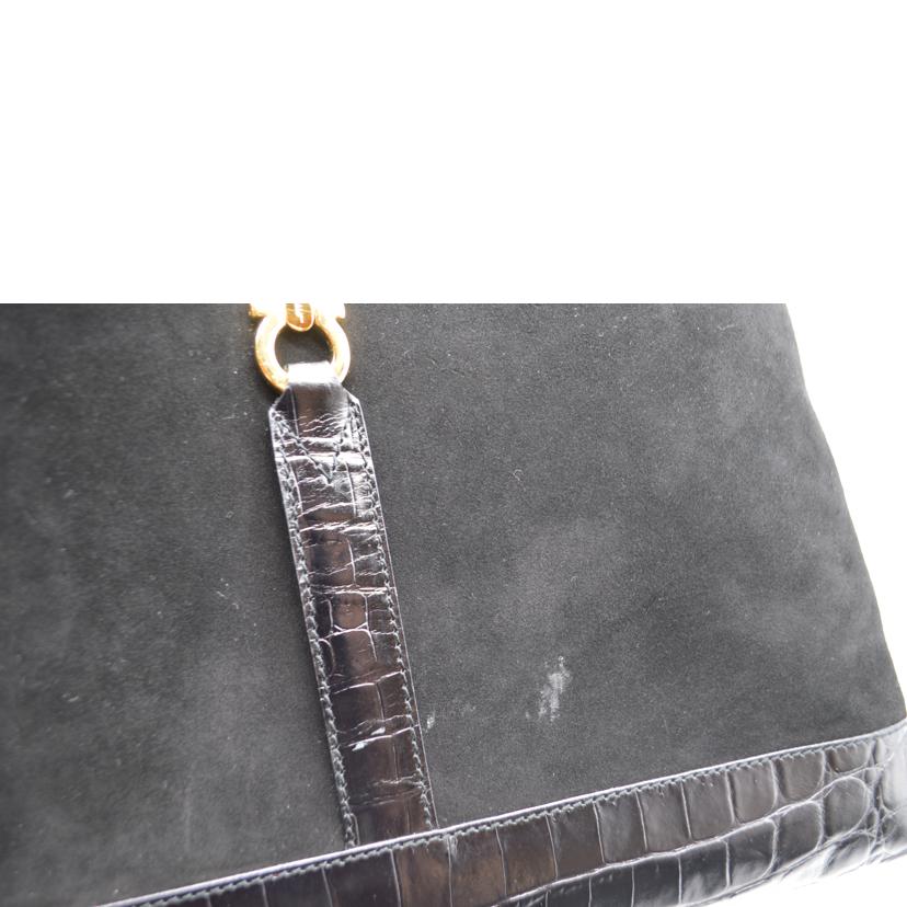 Ferragamo フェラガモ/ガンチーニスェードエンボスクロコレザートート/EA-217699//ABランク/89