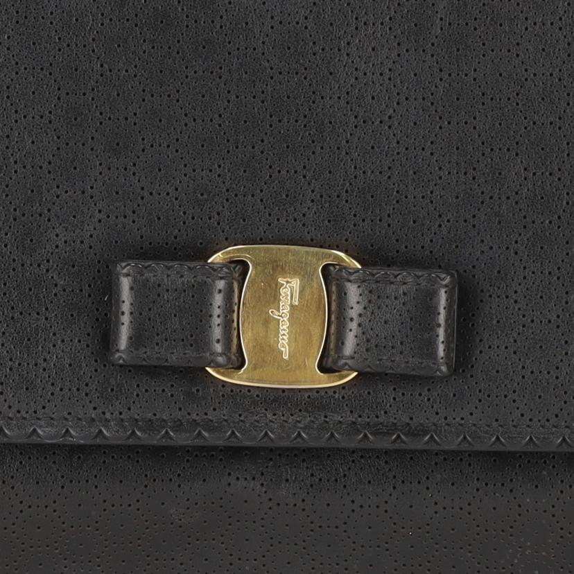 Ferragamo フェラガモ/ジニー・ヴァラリボンレザーチェーンショルダー/AU-21/F003//ABランク/91