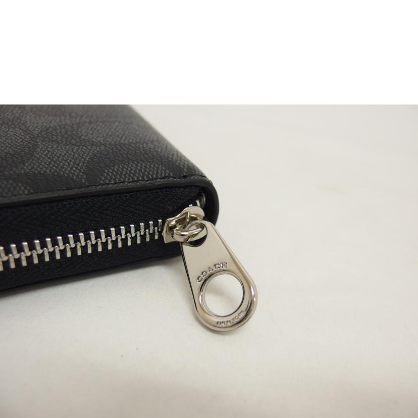COACH コーチ/PVCシグネチャー/ラウンドファスナー長財布/ブラック/C4452//A21**/Aランク/04