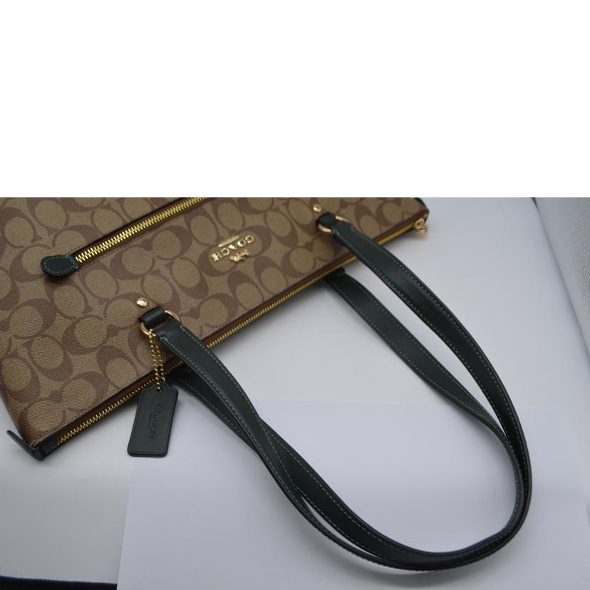 COACH コーチ/ラグジュアリーシグネチャージップレザートート/カーキ/79609//J22**/SAランク/89